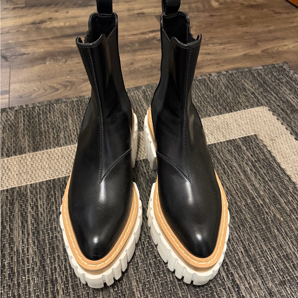 Stella McCartney White and Tan Platform Soles